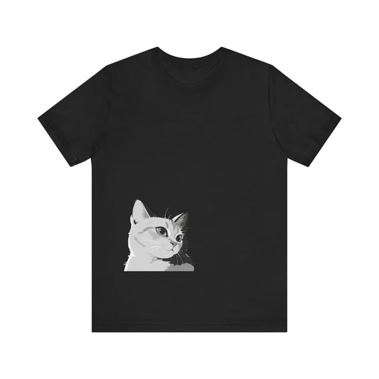 Minimalist Style Cat Unisex Jersey T-Shirt style 2