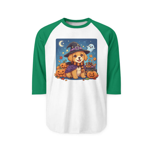 Halloween Cute Puppy Anime Unisex Raglan Shirt style 6