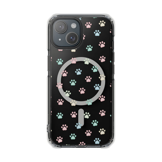 Cute Cat Paw iPhone 16 series Magnetic Clear Impact Case