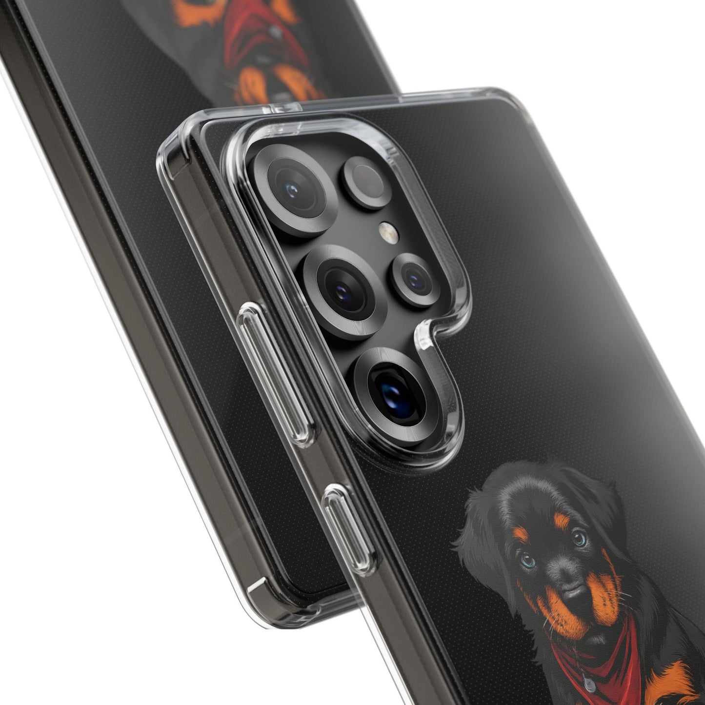 Rottweiler Dog Clear Phone Case, Impact-Resistant Phone Case, Dog Lover Gift, Pet Artwork, Cute Dog Accessory