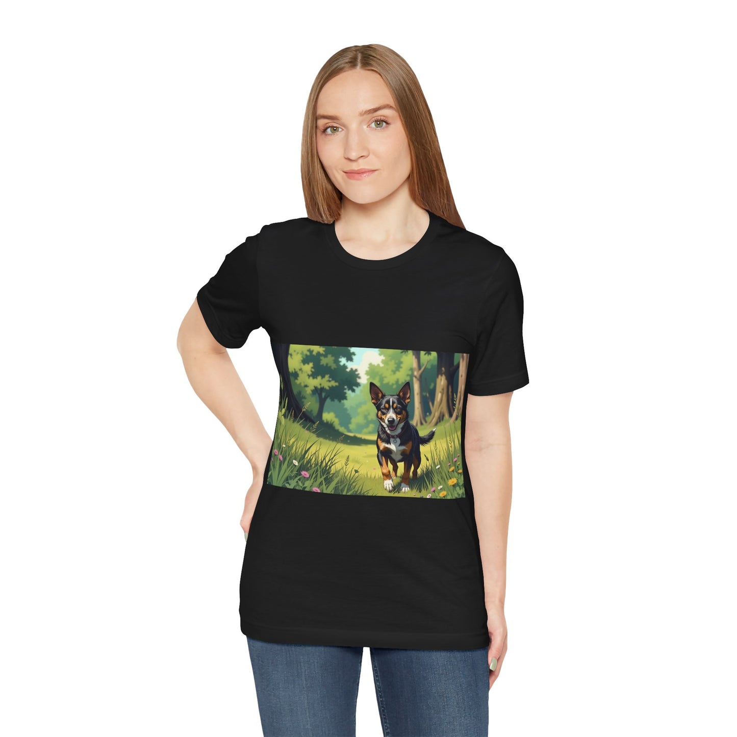 Adorable Dog comic style 1 Unisex Soft Tee| Cute Dog Lover's Shirt, Animal Graphic T-Shirt, Pet Themed Gift, Casual Wear