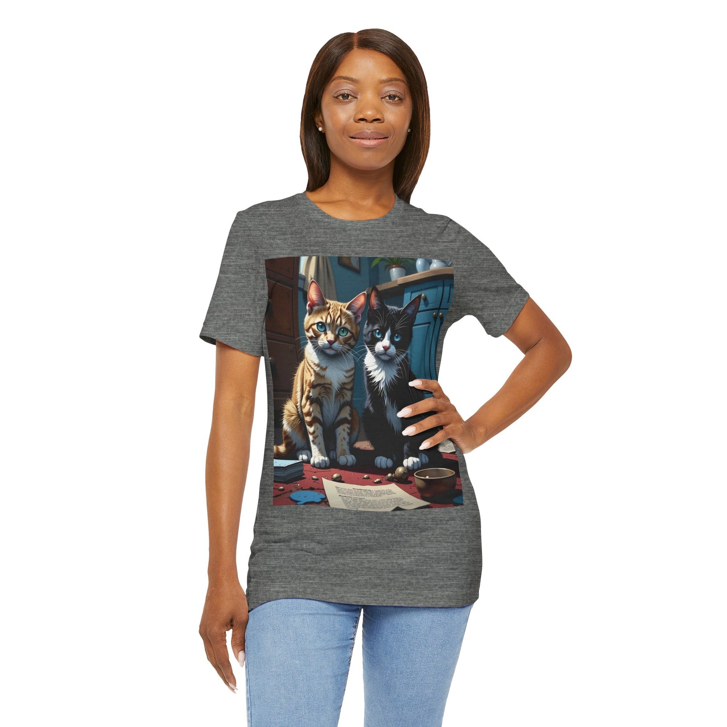 Adorable Cat Lovers Tee style 1- Cute Cat Graphic Tee, Pet Lover Gift, Animal T-Shirt, Birthdays, Cat Enthusiasts, Everyday Wear