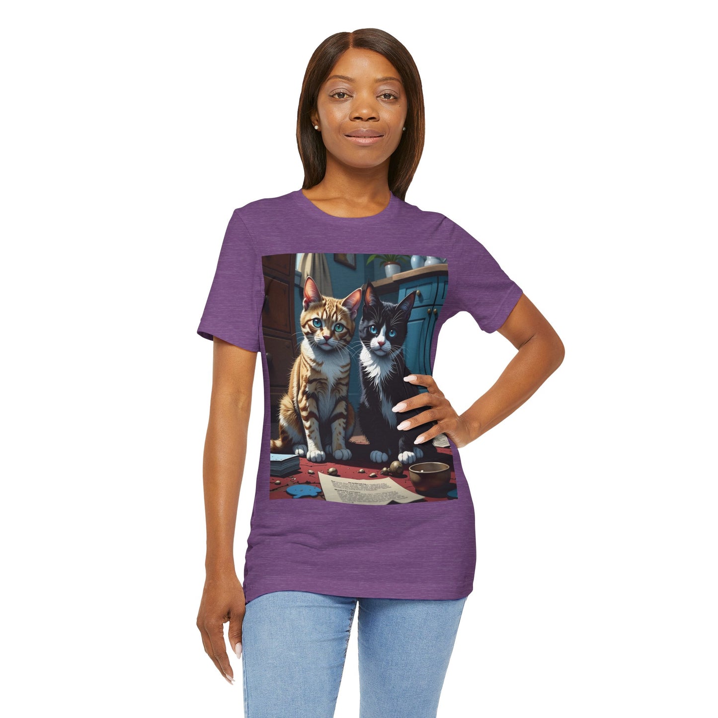 Adorable Cat Lovers Tee style 1- Cute Cat Graphic Tee, Pet Lover Gift, Animal T-Shirt, Birthdays, Cat Enthusiasts, Everyday Wear