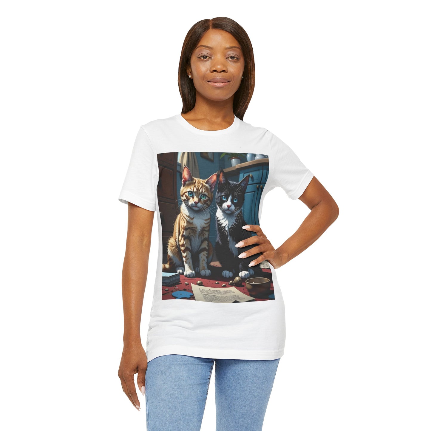 Adorable Cat Lovers Tee style 1- Cute Cat Graphic Tee, Pet Lover Gift, Animal T-Shirt, Birthdays, Cat Enthusiasts, Everyday Wear