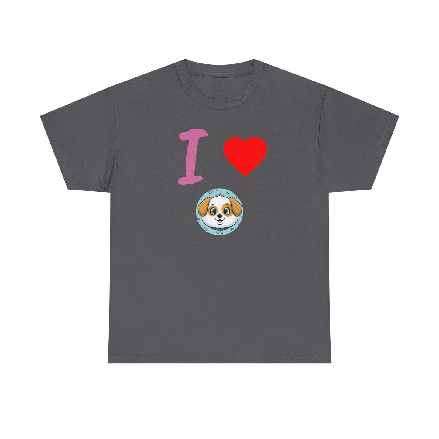 I Love Dogs in Love Unisex Tee - Cute Dog T-Shirt for Pet Lovers, Dog Owners, Sports Enthusiasts, Gifts for Animal Lovers, Casual Everyday Wear