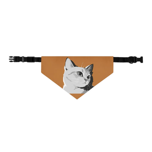 Cat head Bandana Collar Cats and Dogs Accessory Brown