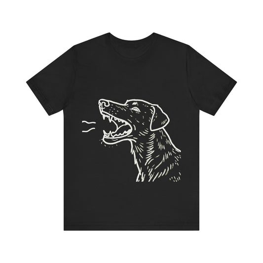 Outlined Barking Dog Head Unisex Jersey T-Shirt style 1