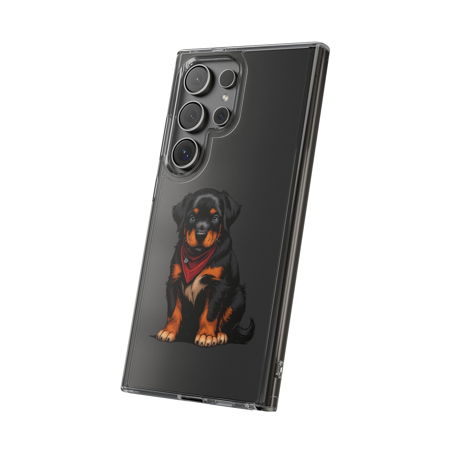 Rottweiler Dog Clear Phone Case, Impact-Resistant Phone Case, Dog Lover Gift, Pet Artwork, Cute Dog Accessory
