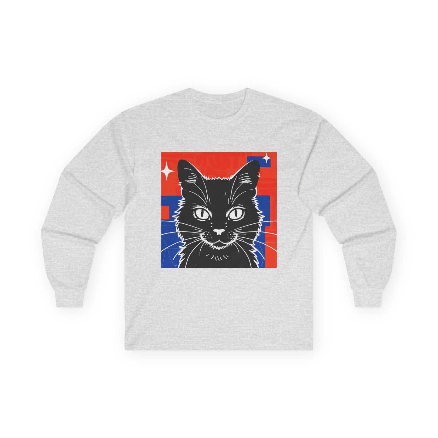 Vintage Cat Graphic Long Sleeve Tee style 1, Perfect for Cat Lovers, Cozy Casual Wear, Gift for Pet Parents, Unisex Apparel