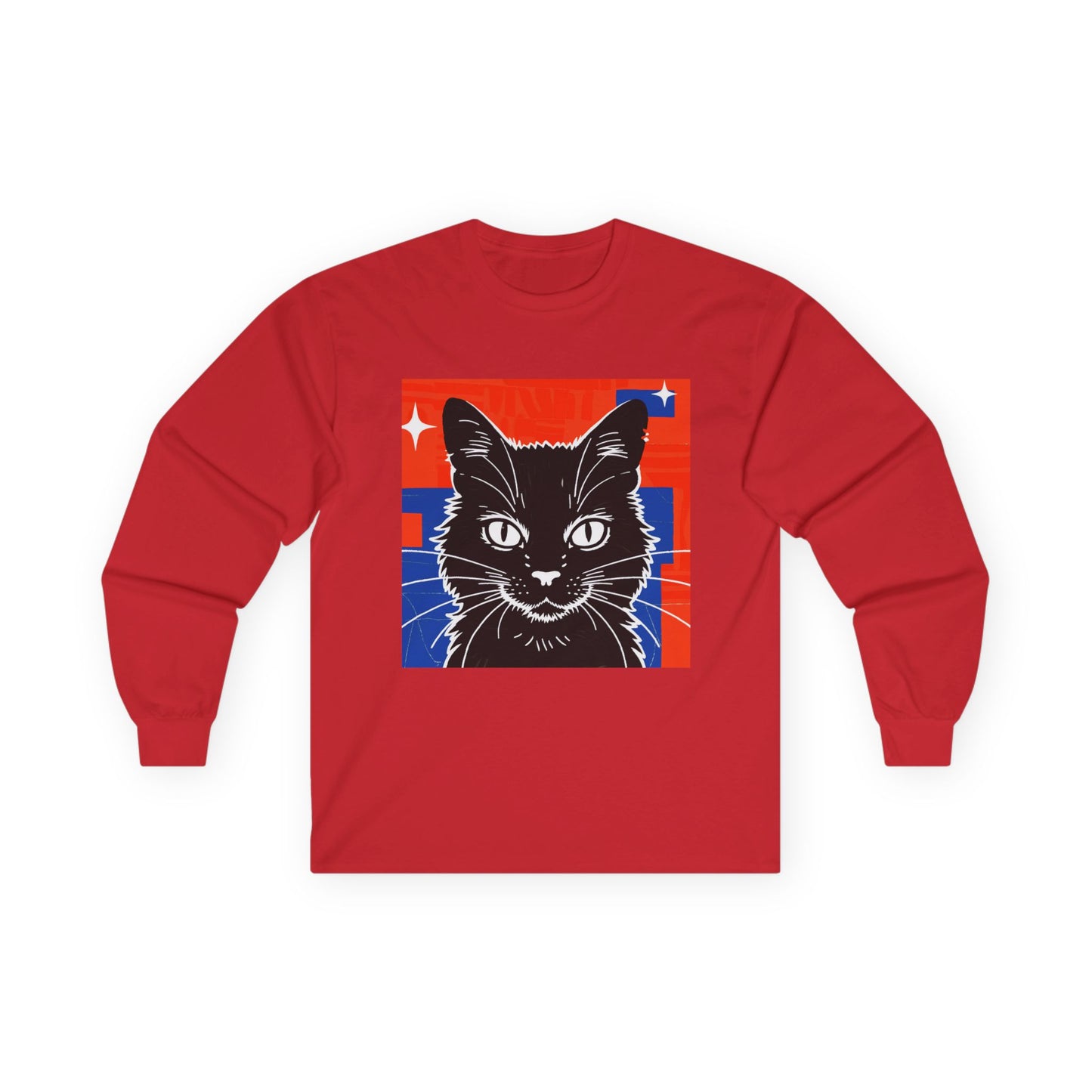 Vintage Cat Graphic Long Sleeve Tee style 1, Perfect for Cat Lovers, Cozy Casual Wear, Gift for Pet Parents, Unisex Apparel