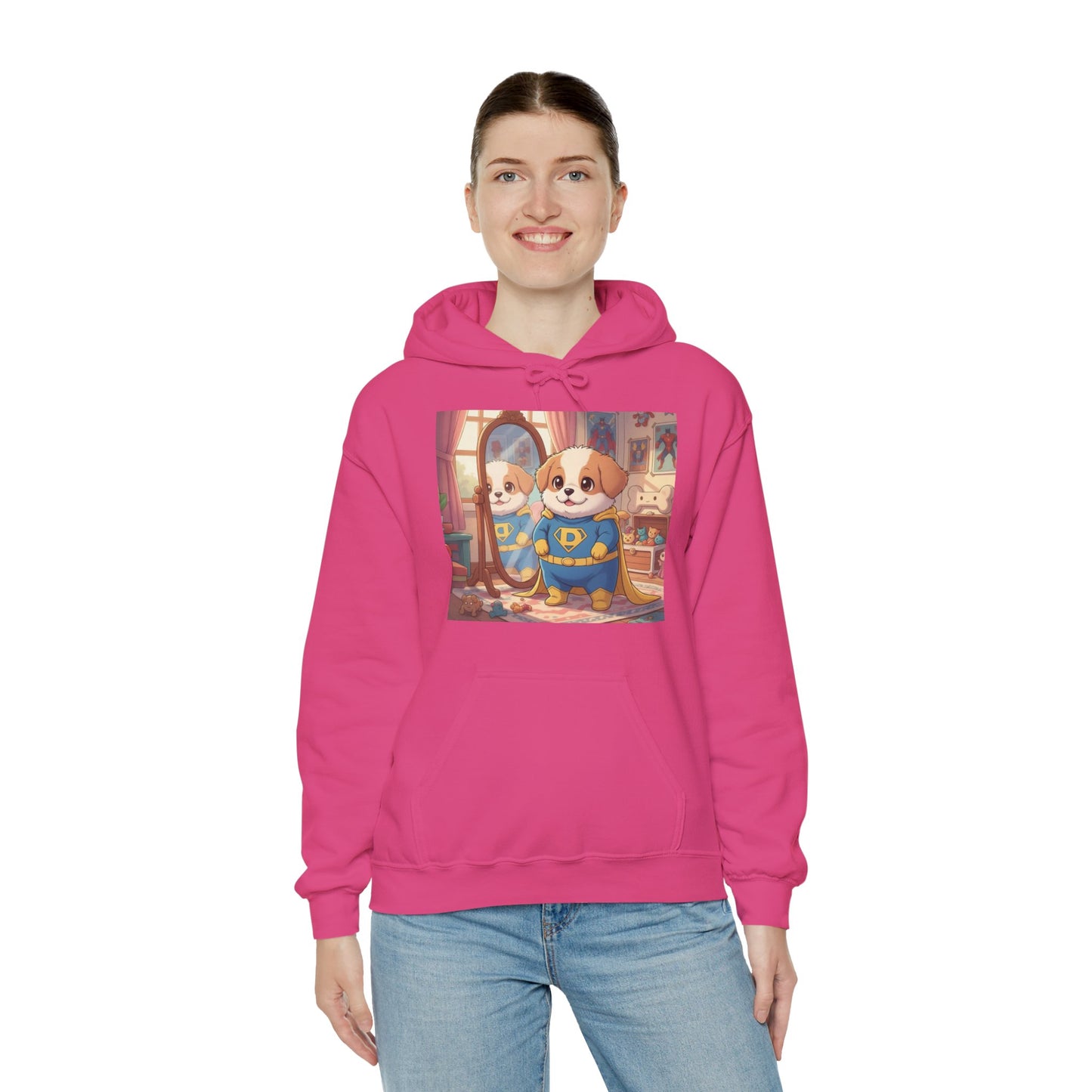 Dog cosplay Superman Funny Design Unisex Hoodie style 2