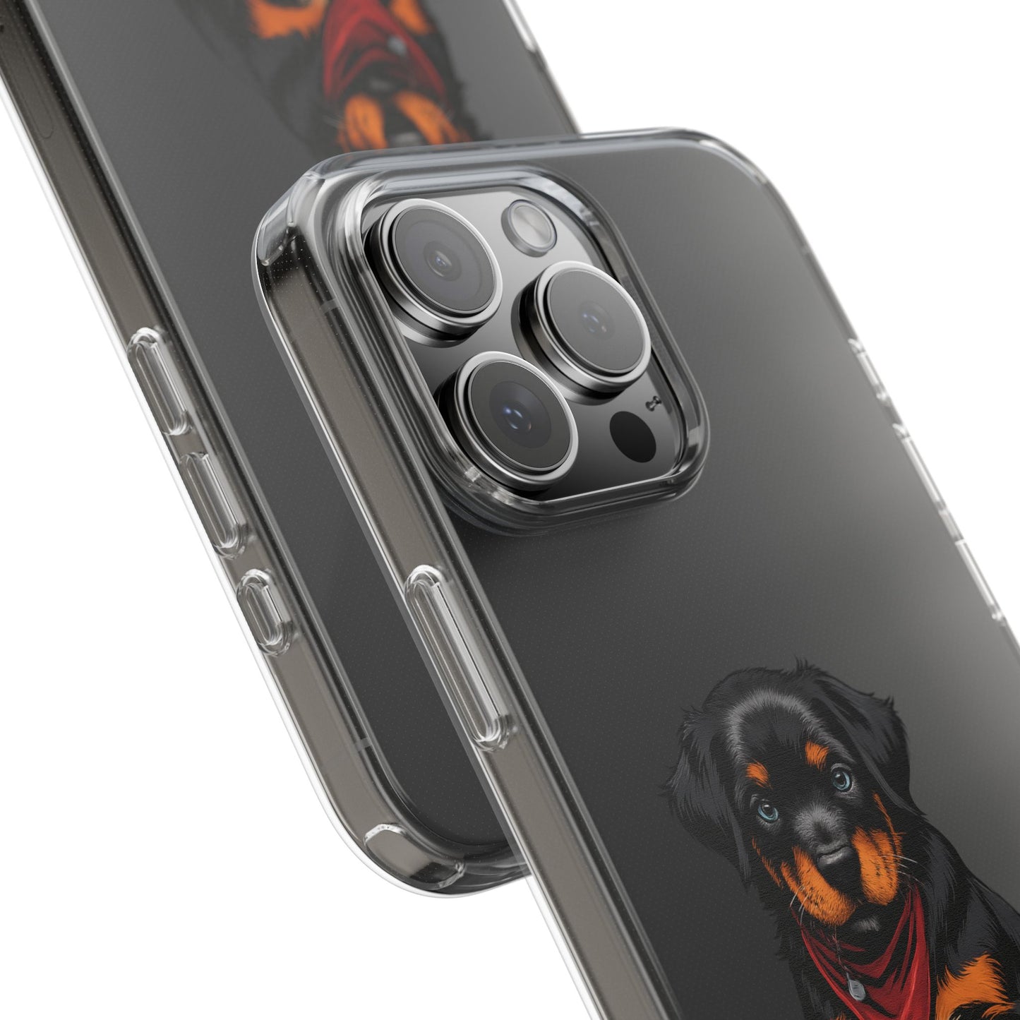 Rottweiler Dog Clear Phone Case, Impact-Resistant Phone Case, Dog Lover Gift, Pet Artwork, Cute Dog Accessory