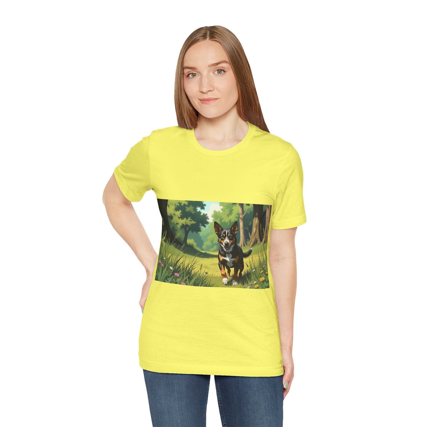 Adorable Dog comic style 1 Unisex Soft Tee| Cute Dog Lover's Shirt, Animal Graphic T-Shirt, Pet Themed Gift, Casual Wear