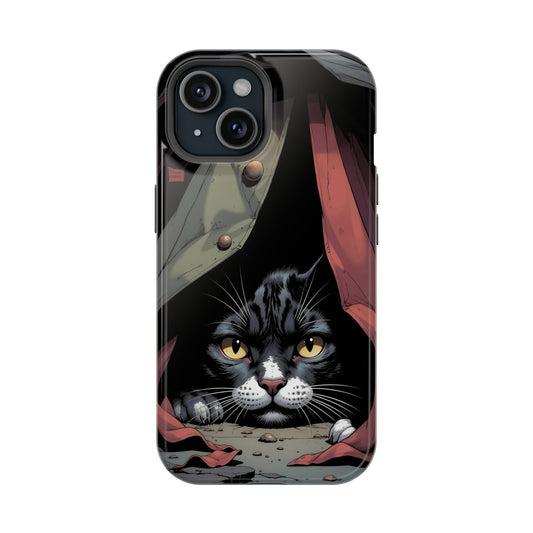 Cute Comic Cat Magnetic Impact-Resistant iPhone Case style 5