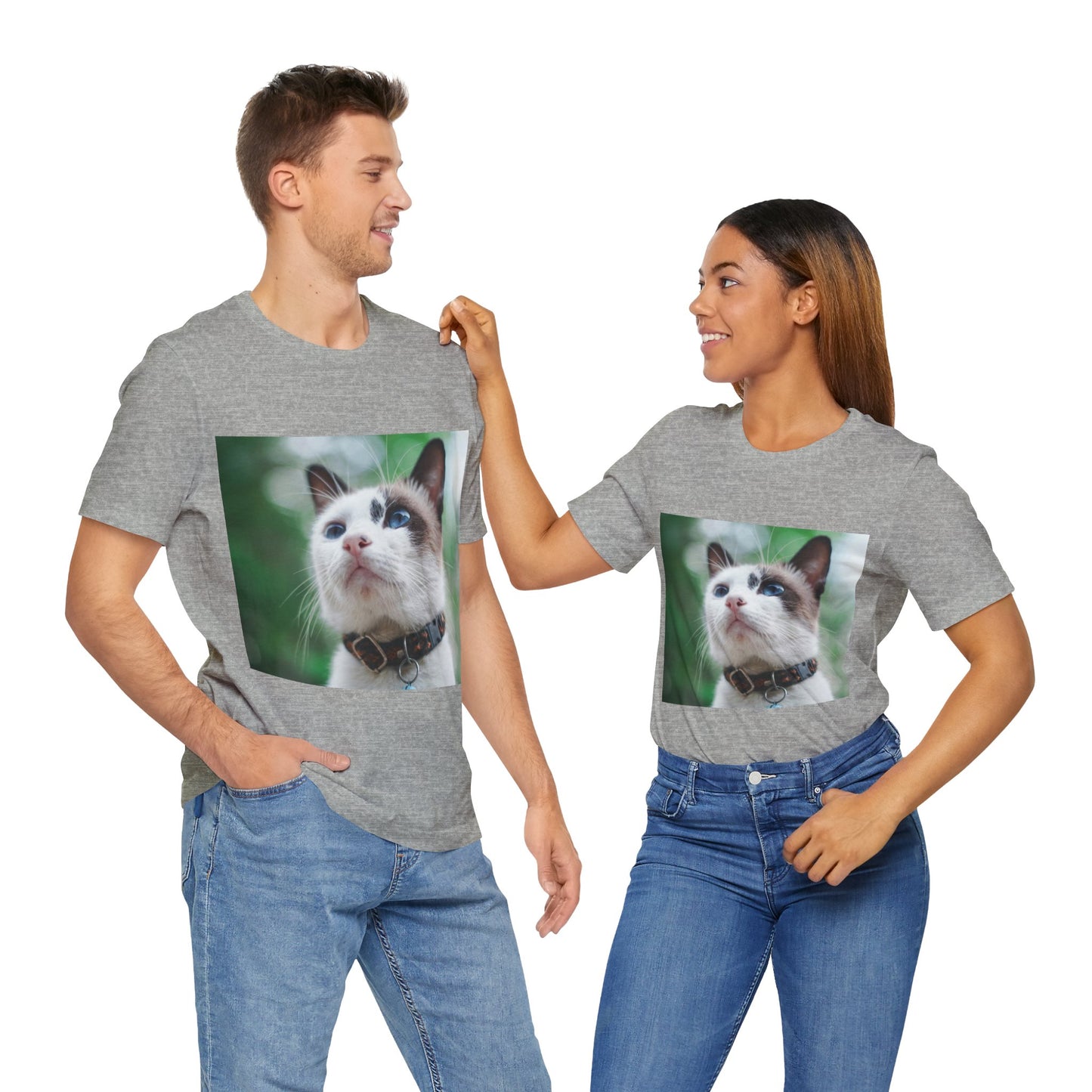 Cat with blue eyes - Unisex Jersey Short Sleeve Tee