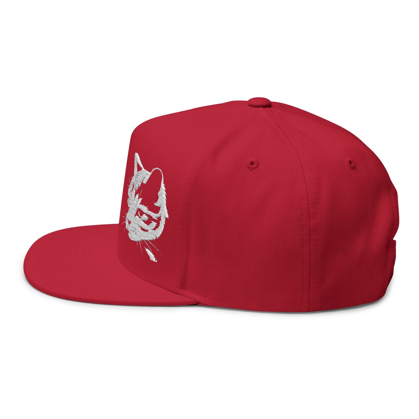 Cat Embroidered Flat Bill Cap style 1, Funny Cat Hat, Adjustable Snapback, Gifts for Cat Lovers, Unique Cat Apparel
