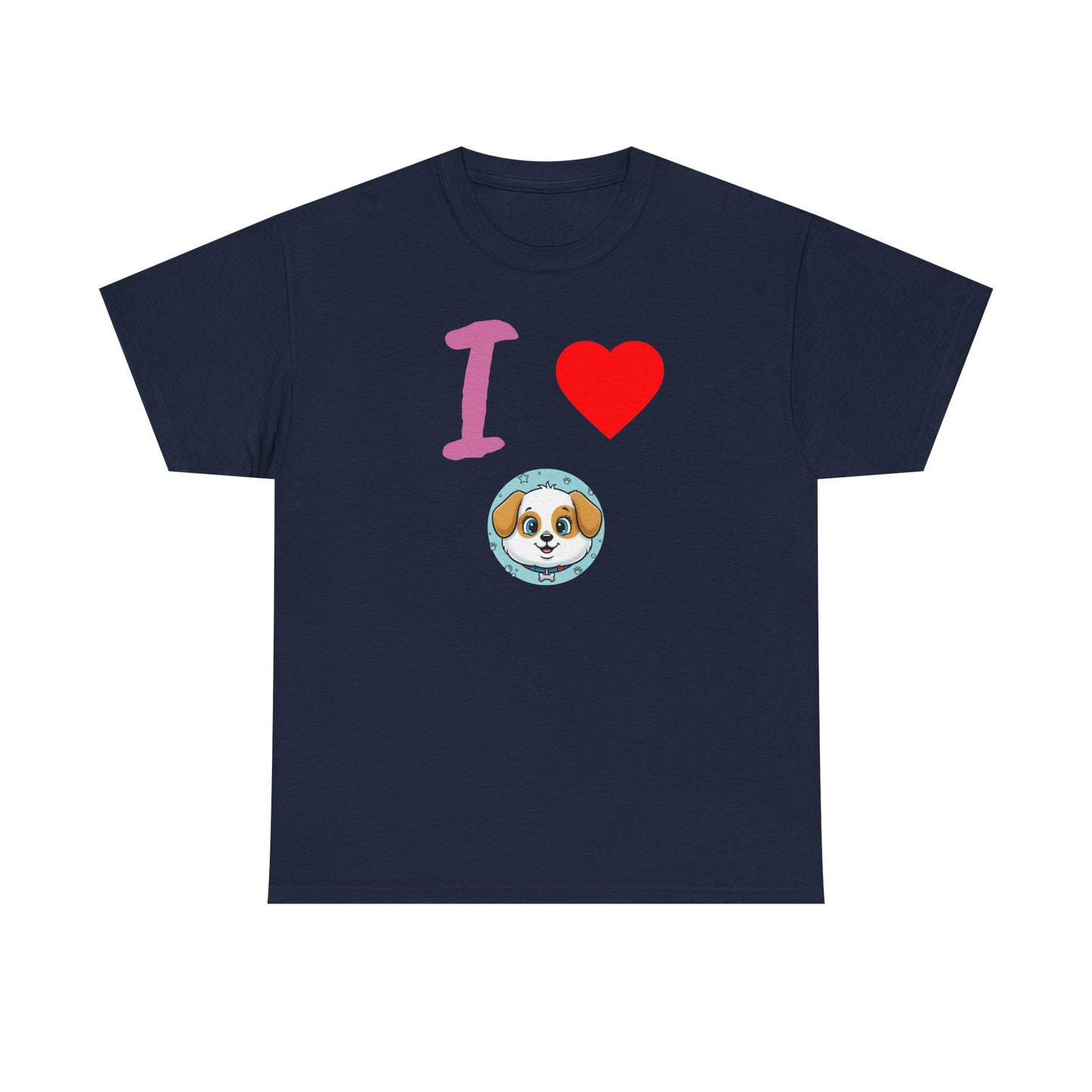 I Love Dogs in Love Unisex Tee - Cute Dog T-Shirt for Pet Lovers, Dog Owners, Sports Enthusiasts, Gifts for Animal Lovers, Casual Everyday Wear
