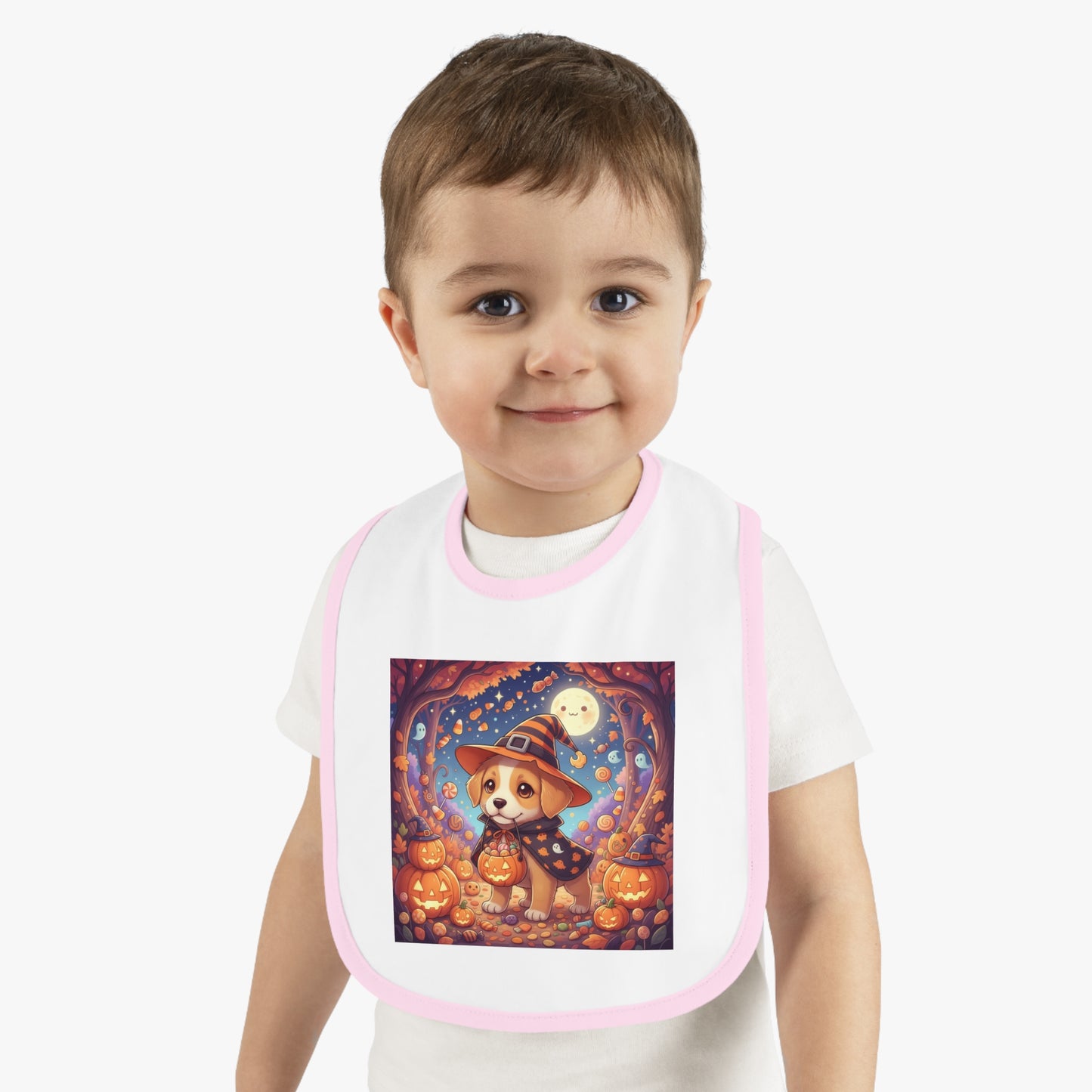 Halloween Puppy Baby Bib | Cute Baby Bib for Feeding | Fall Gift, Baby Shower Present, Toddler, Infant Accessories