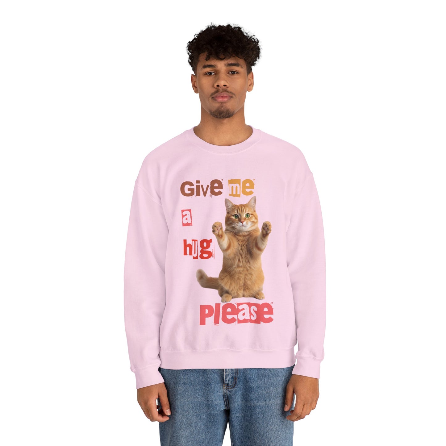 Give Cat a Hug Unisex Crewneck Sweatshirt