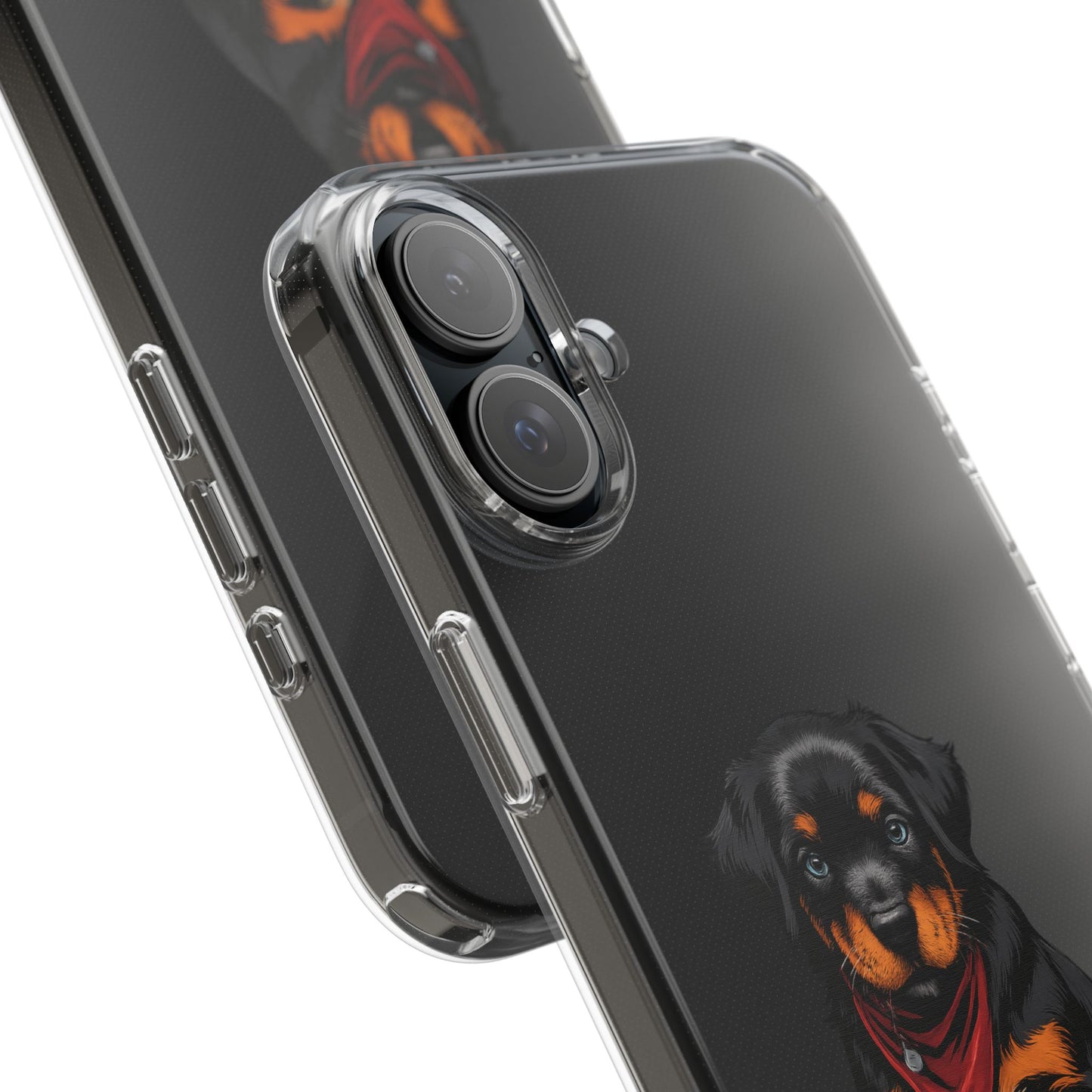 Rottweiler Dog Clear Phone Case, Impact-Resistant Phone Case, Dog Lover Gift, Pet Artwork, Cute Dog Accessory