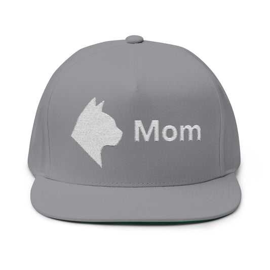 Stylish Embroidered Cat Mom Flat Bill Cap style 5