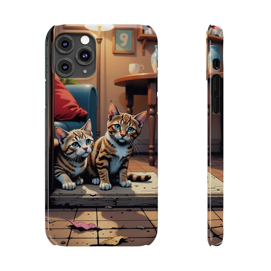 Cute Comic Cats Slim iPhone Case style 1
