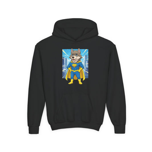 Dog cosplay Superman Funny Design Unisex Kids Hoodie style 1