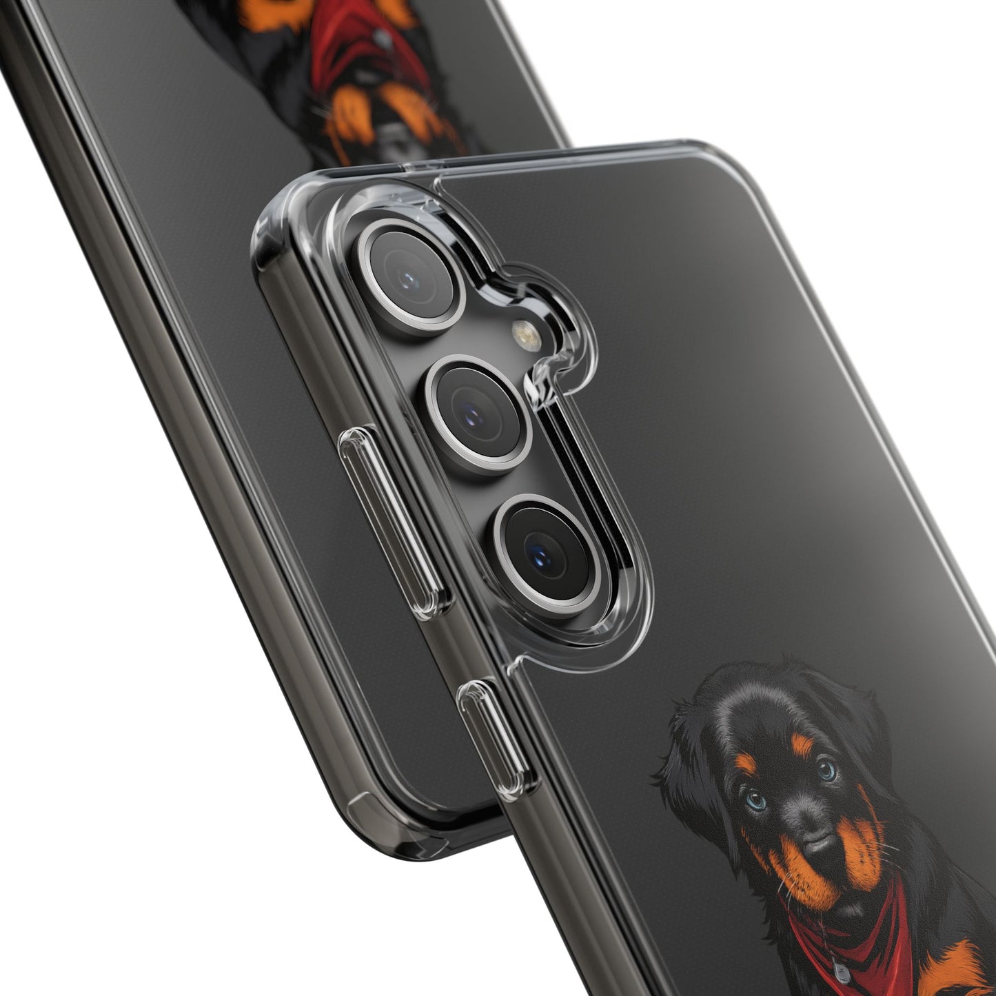 Rottweiler Dog Clear Phone Case, Impact-Resistant Phone Case, Dog Lover Gift, Pet Artwork, Cute Dog Accessory