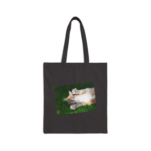 Cozy Cat Photo Eco-Friendly Cotton Canvas Tote Bag