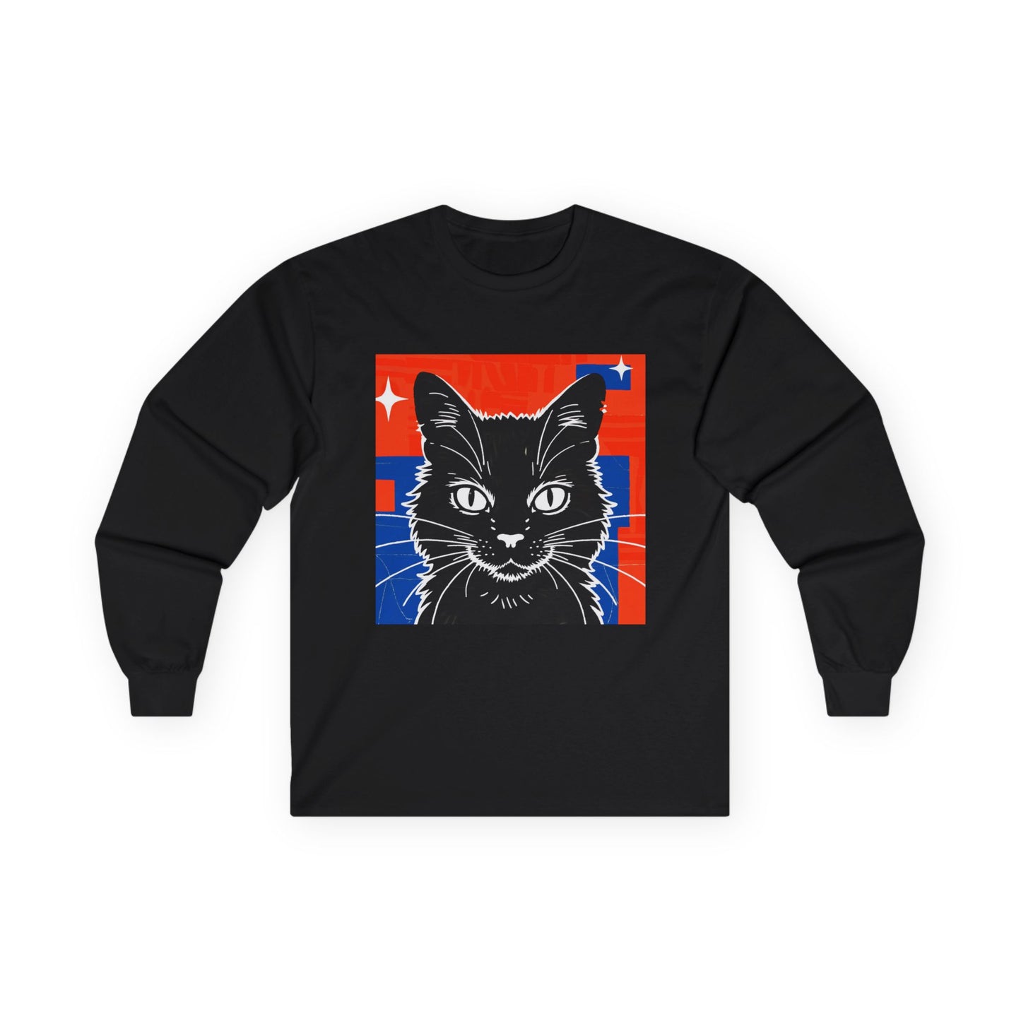 Vintage Cat Graphic Long Sleeve Tee style 1, Perfect for Cat Lovers, Cozy Casual Wear, Gift for Pet Parents, Unisex Apparel
