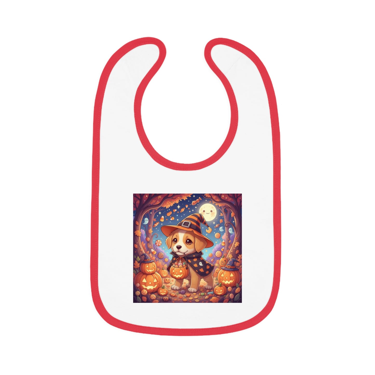 Halloween Puppy Baby Bib | Cute Baby Bib for Feeding | Fall Gift, Baby Shower Present, Toddler, Infant Accessories