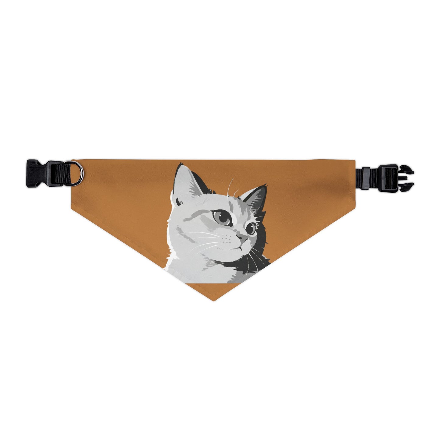 Brown Cat head Bandana Collar for Cats and Dogs, Cute Pet Accessory, Cat Fashion, Cat Gift, Playful Pet Gear