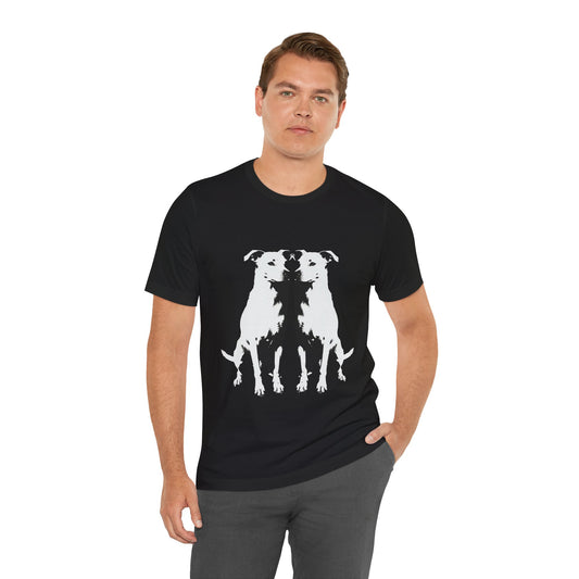 Mirror Dog Pattern Unisex Jersey T-Shirt Style 1