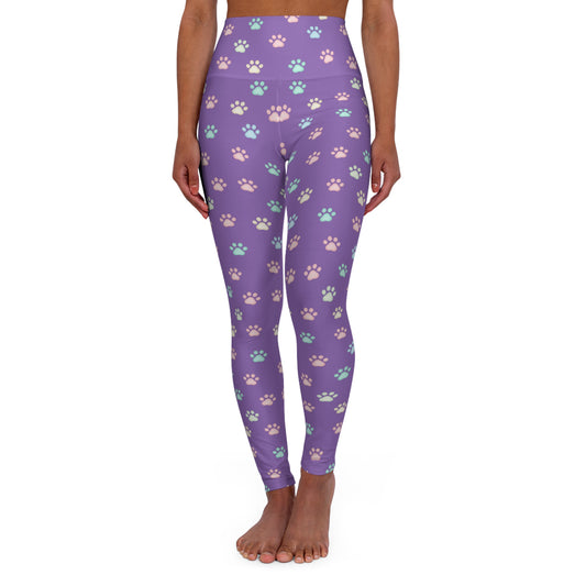 Cat Paw Print High Waisted Women Yoga Leggings style 2