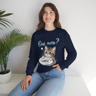 Watercolor painting style 3 Men & Women Cute Cat Pile Crewneck Sweatshirt