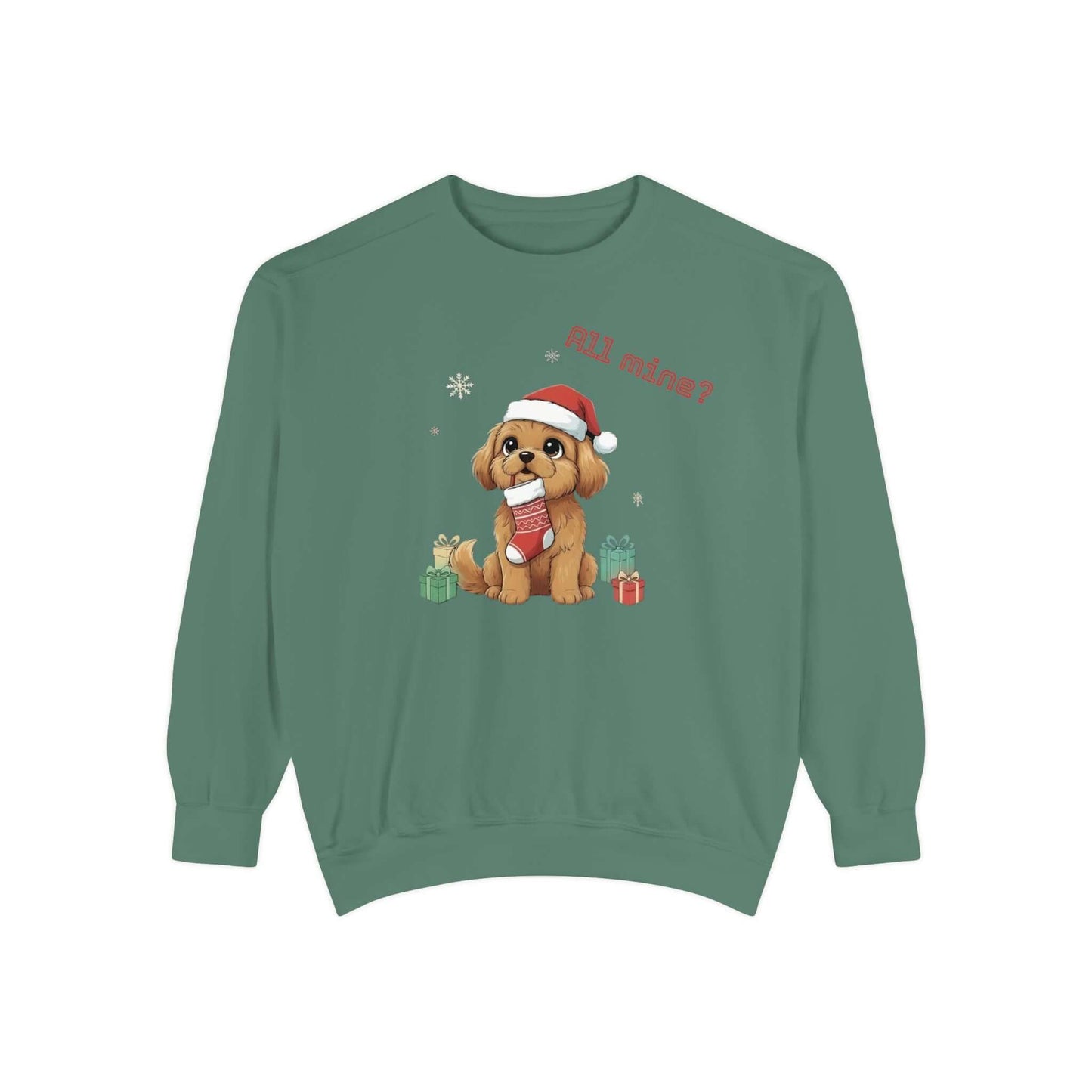 Puppy wait for Christmas presents Unisex Crewneck Sweatshirt style 8