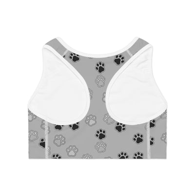 Cat Paw Print style 1 Sports Bra, Pet Lover Activewear, Workout Top, Gym Apparel, Animal Print Fashion, Gifts for Cat Owners, Fitness Gear