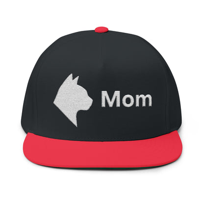 Stylish Embroidered Cat Mom Flat Bill Cap style 5