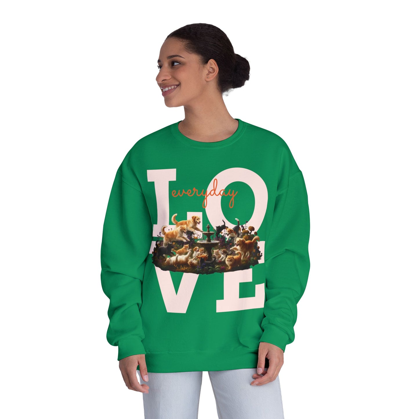 Love Everyday Cats & Dogs Unisex NuBlend Crewneck Sweatshirt