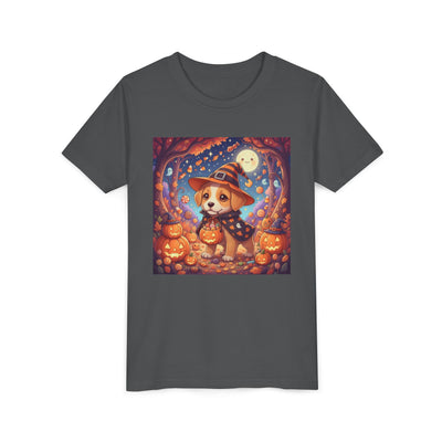 Halloween cute puppy anime style 1 Youth Tee, Short Sleeve T-Shirt, Kids Halloween Apparel, Cute Dog Tee, Fall Outfit for Children