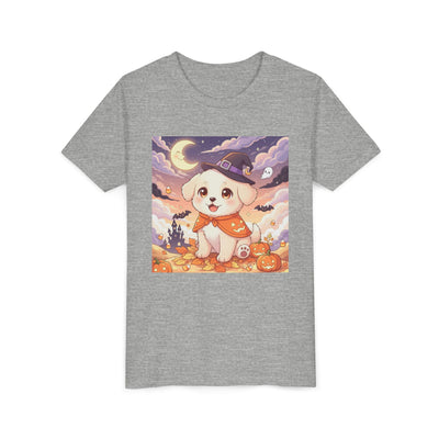 Halloween cute puppy anime style 2 Youth Tee, Short Sleeve T-Shirt, Kids Halloween Apparel, Cute Dog Tee, Fall Outfit for Children