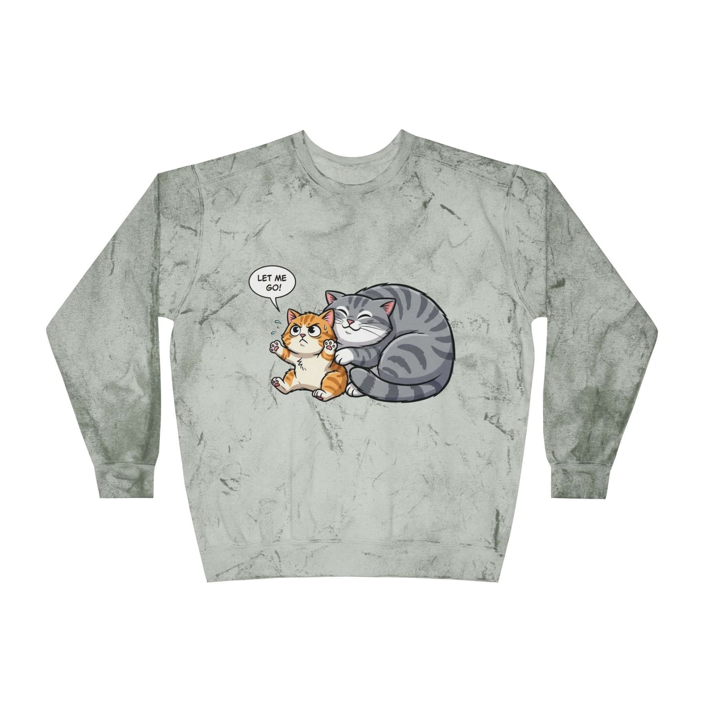 Let Me Go Cat Cozy Crewneck Sweatshirt Tie-Dye style 4