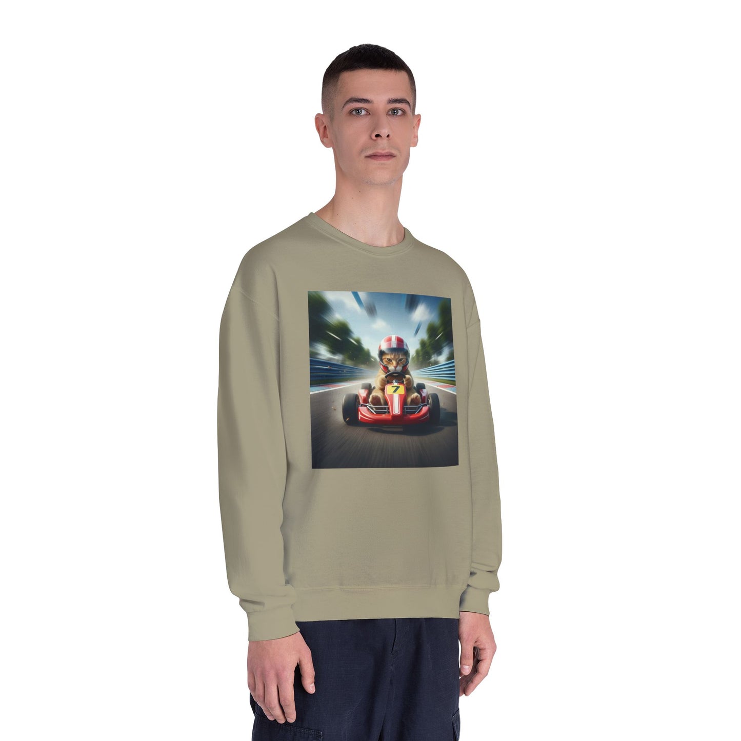 Go Kart Cat Unisex NuBlend Crewneck Sweatshirt style 3