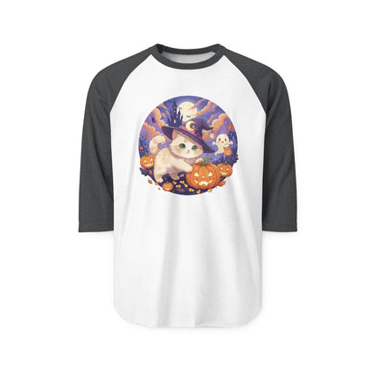 Halloween Cute Kitten Anime Unisex Raglan Shirt style 5