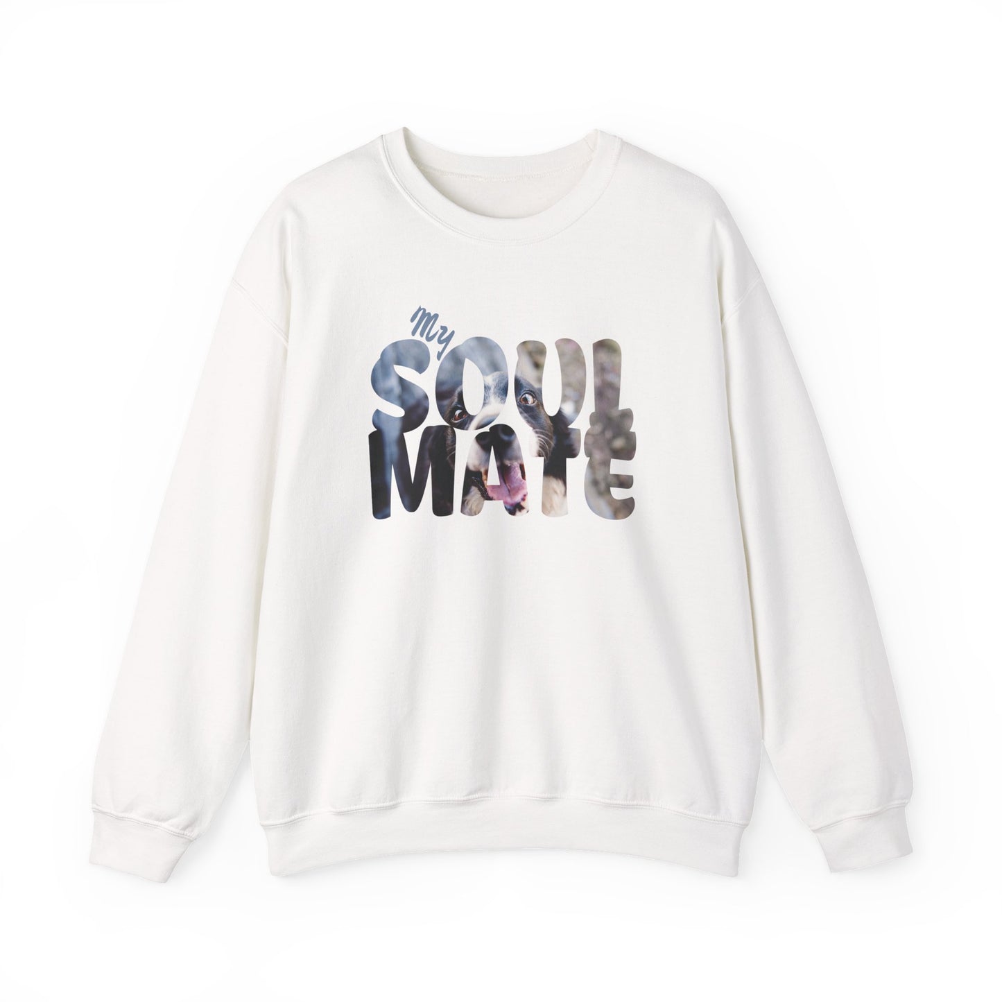 Dog My Soulmate Unisex Crewneck Sweatshirt featuring floral design and soft fabric for everyday wear.