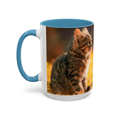 Golden Autumn Cat Coffee Mug - Cute Cat Mug, Nature Lover Gift, Cozy Kitchen Decor, Fall Drinkware, Cat Lover Gift