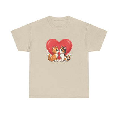 Cats in Love Unisex Tee - Cute Cat T-Shirt for Pet Lovers, Cat Owners, Sports Enthusiasts, Gifts for Animal Lovers, Casual Everyday Wear
