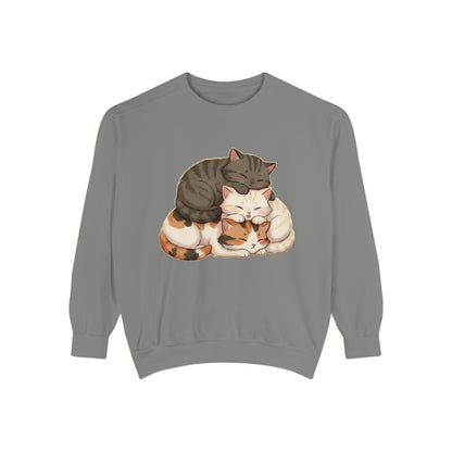 3 Cute Sleeping Cats Cozy Graphic Unisex Crewneck Sweatshirt style 3