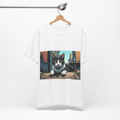 Cool Cat Graphic Tee style 1 - Unisex Jersey Short Sleeve Tee, Cat Lover Gift, Cute Cat T-Shirt, Casual Wear, Pet Owner Apparel
