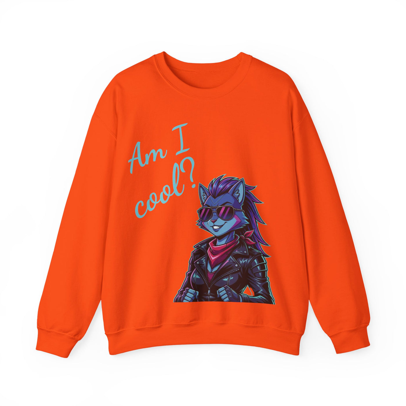 Cool Cat style 2 Unisex Crewneck Sweatshirt | Cozy Gift for Cat Lovers, Casual Wear, Unique Graphic Sweatshirt, Birthday Gift, Everyday Style